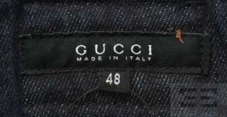 Gucci Dark Wash Denim Wide Leg Jeans Size 48  