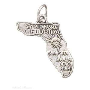  Sterling Silver FLORIDA State Charm Jewelry