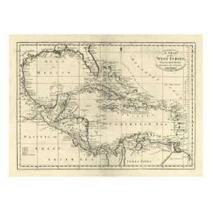  Chart of the West Indies, c.1795 Giclee Poster Print by 