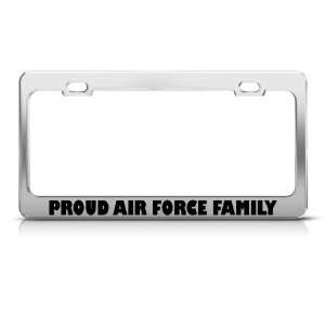 Proud Air Force Family Military license plate frame Stainless Metal 