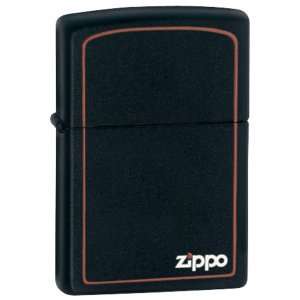  Zippo   Black Matte w/ Zippo & Border