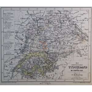  Hoffensberg Map of Southwest Germany (1851) Office 