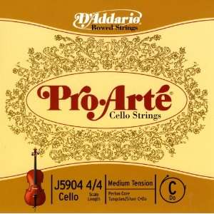  DAddario Pro Arte Cello Single C String, 4/4 Scale 