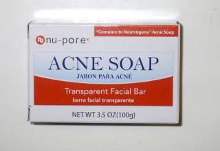 Nu Pore Acne Soap Transparent Facial Bar Natural NIP  