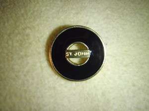 St. John Knit Buttons, Black with Gold St. John, 7/8  