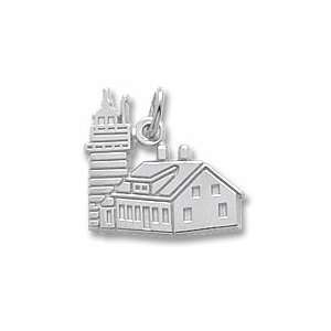  Quoddy Head Light House Charm in White Gold Jewelry