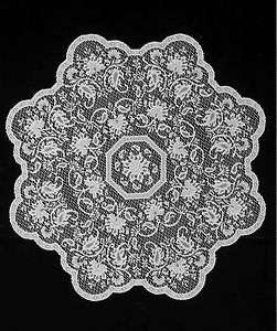   Lace Medallion Table Topper 36 Round Blue Haze/Cafe/Earth  