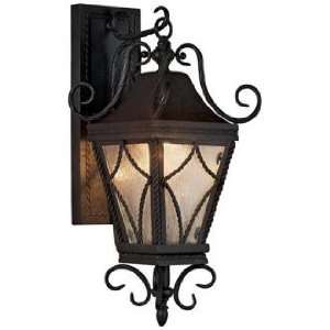   Mottled Glass 8 Wide Charcoal Outdoor Wall Light