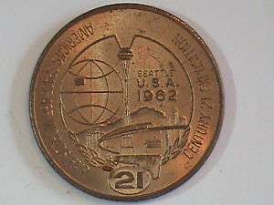 1962 Seattle World Fair One Dollar In Trade Medal  