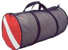  duffle bag, mesh with dive flag , snorkel bag scuba diving equipment