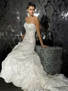 Noblest Elegant Satin Wedding Dress Bridal Gown New Hot custom made C 