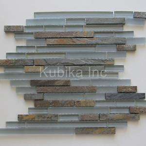 Glass Stone Mosaic Tile Sticks Kitchen Backsplash Slate  