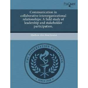  in collaborative interorganizational relationships A field study 