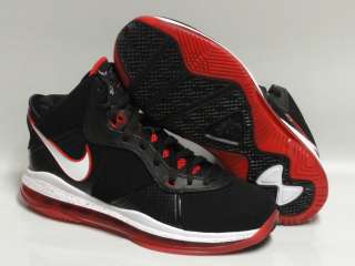 Nike Lebron 8 Black White Red Sneakers Kids Size 5.5  