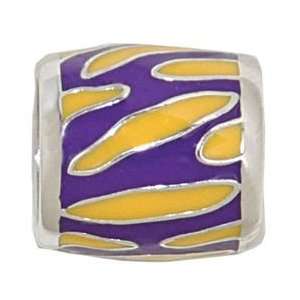   TIGER PRINT Sterling Silver European Style Charm Bead Arts, Crafts