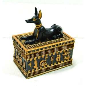  Egyptian Anubis Dog Sitting Atop A Tomb Trinket Box