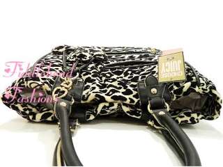 Juicy Couture Large Tyler Tote Velour LEOPARD LOGO Cheetah Print Bag 