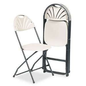  Fanfare molded folding chairs, taupe speckle chair/pewter 
