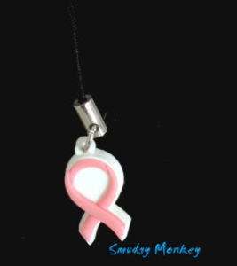 NEW PINK BREAST CANCER RIBBON JIBBITZ CELL PHONE CHARM  