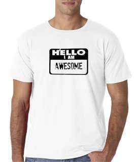 Mens Hello I Am Awesome Funny T Shirt Tee  