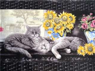New RJR Cat Kitty Flowers Tabby Stripe Animal Window Vase Sunflowers 