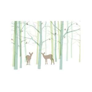  Wallpaper 4Walls trees Forest Friends teal Blue KP1017PM4 