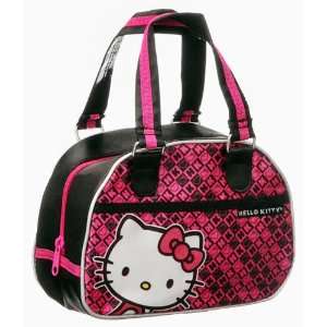  Sanrio Hello Kitty Black/ Hot Pink Purse/ Tote/ Bag 