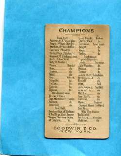 1888 N162 Goodwin & Co Champions Tobacco Brouthers Detroit  