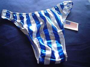 Mens Shiny Brief Sexy Posing Patriotic Swimsuit Nylon Spandex S M L or 
