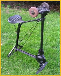 Antique Wrought Cast Iron Luther Pedal Grinder Stone VG  