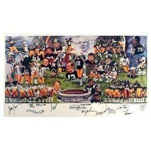 1970s Steelers Signed Lithograph 53 Autos Full PSA Auth   Autographed 