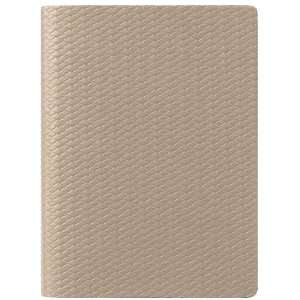  Woven Embossed Leather Journal, Ruled Pages, 5x7, Beige 