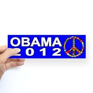  Obama 2012 With Peace Sign Obama 2012 Bumper Sticker by 
