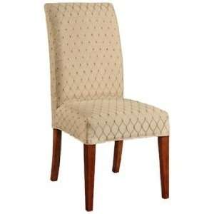  Graham Slipcovered Parsons Cherry Leg Armless Dining Chair 