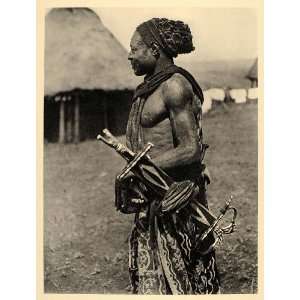  1930 African Chief Bandjom Costume Cameroon Africa 