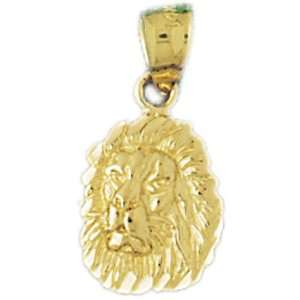 14kt Yellow Gold Lion Head Pendant Jewelry