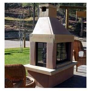  Mirage Stone Outdoor Open Gas Fireplace (Tan on Copper 