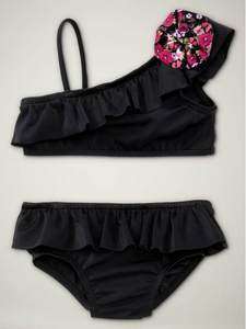 Baby Gap NWT Gypsy Black Corsage Two Piece Swimsuit Two Piece 12 18 24 