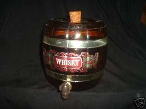 Vintage Amber Whisky Barrell Decanter w Cork  