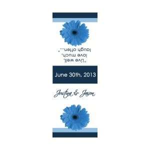 Style 10236 Bright Blue Daisy Wedding Label 1.25 x 3.5 Tic Tac Labels 
