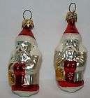 Vintage White Gold Red Santa Claus Christmas Tree Ornament Holliday 