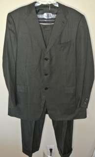 MENS ERMENEGILDO Zegna Gray Wool 3 Button Suit 58 L 48 L  