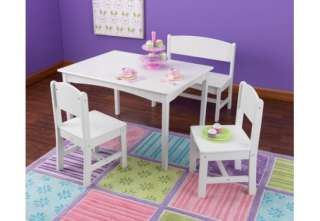 KIDKRAFT Childrens Nantucket Wood Table with Bench & 2 Chairs Set NEW 