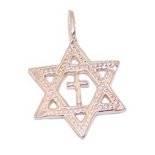 Star of David with a Cross Messianic pendant   Sterling silver (1.7 cm 