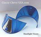 Pair of BLUE Plastic Headlight visors NEW