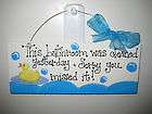 Handmade Sign Yellow Rubber Duck This Bathroom was cleaned yesterday 