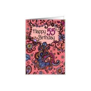  Happy Birthday   Mendhi   55 years old Card Toys & Games