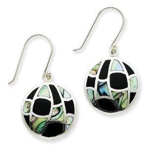  Onyx Abalone Earrings in Sterling Silver Jewelry