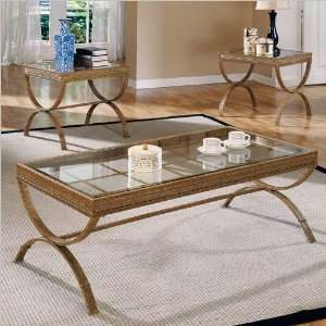 Steve Silver Emerson EM1500   Coffee Table and End Table Set Gold 