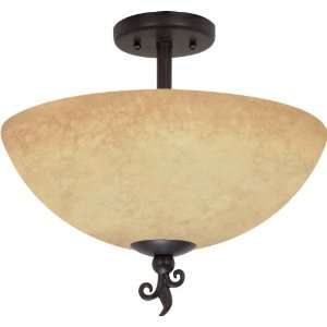  Nuvo 60/042 Old Bronze Semi Flush Dome with Tuscan Suede 